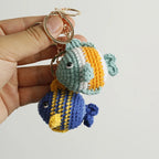 Funny Shrimp Crochet Keychain Cute Ocean Bag Charm