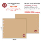 A7 50Sheets Loose Leaf Notebook Refill Spiral Binder Inner Page Weekly Monthly To Do Line Grid Inside Paper Stationery