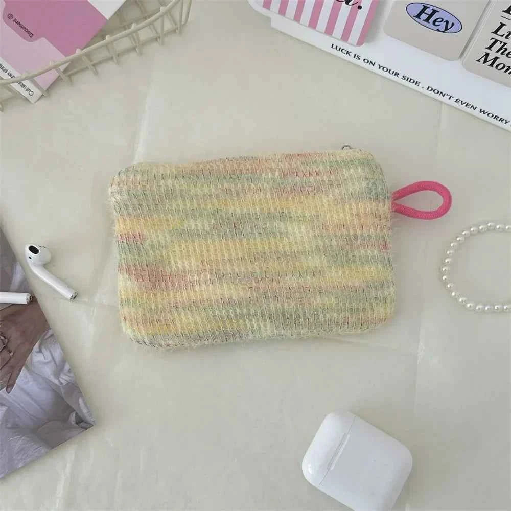 Heart Printed Cute Small Lipstick Cosmetic Bag Travel Makeup Organizer Toiletry Storage Bag Pouch Card Holder Purse Bags