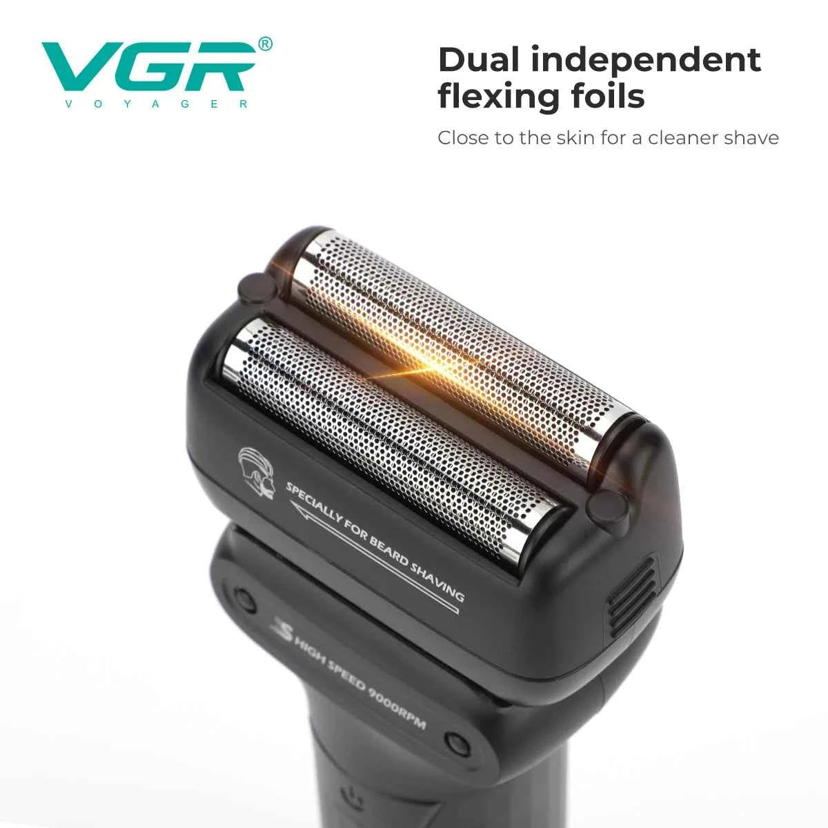 VGR Shaver Professional Beard Trimmer Electric Shaver Waterproof Razor 9000 RPM Shaving Machine Portable Shaver for Men V-368
