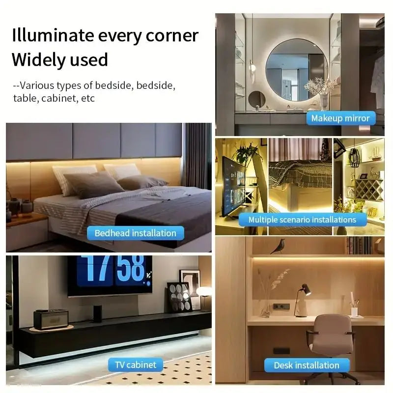 COB Lights LED Strip Touch Dimmer Flexible Diode Tape 5V USB Linear Indoor Lighting Lamp Room DIY TV Mirror Backlight Wall Decor