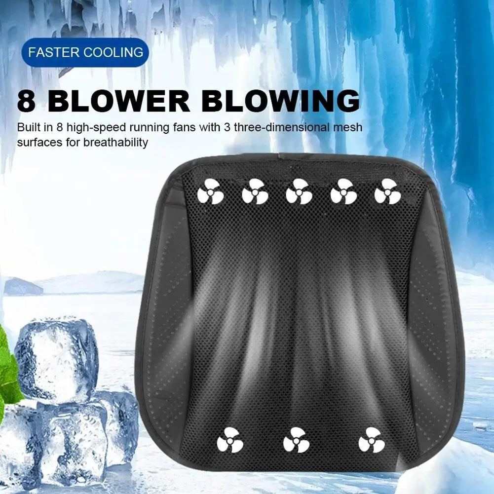 Summer Universal Car Cooling Cushion with 5/8 Fans, Three Wind Adjustment Cooled Chair Pad USB Seat Cushion Interior Accessories