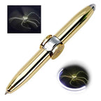 Multifunctional Decompression Finger Rotate Luminous Gyro Pens Toy Fidgets Spinner LED Light Ballpoint Pen Metal Gyro Pen Gift