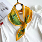 Luxury Brand Horse Print Skinny Neckerchief Scarf For Women Satin Silk Ribbons Bandana Ladies Neck Tie Wrist Wrap Shawl Echarpe