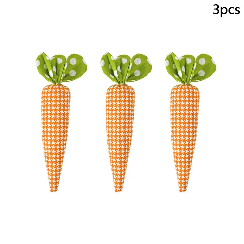 1/5pcs Easter Carrot Ornaments 2026 Spring Easter Party Decoration for Home Kids Birthday Favors Gift Soft Artificial Carrot Toy
