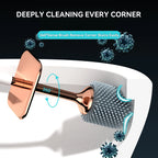 Silicone Toilet Brush Set – Long Handle Deep Cleaning Bathroom