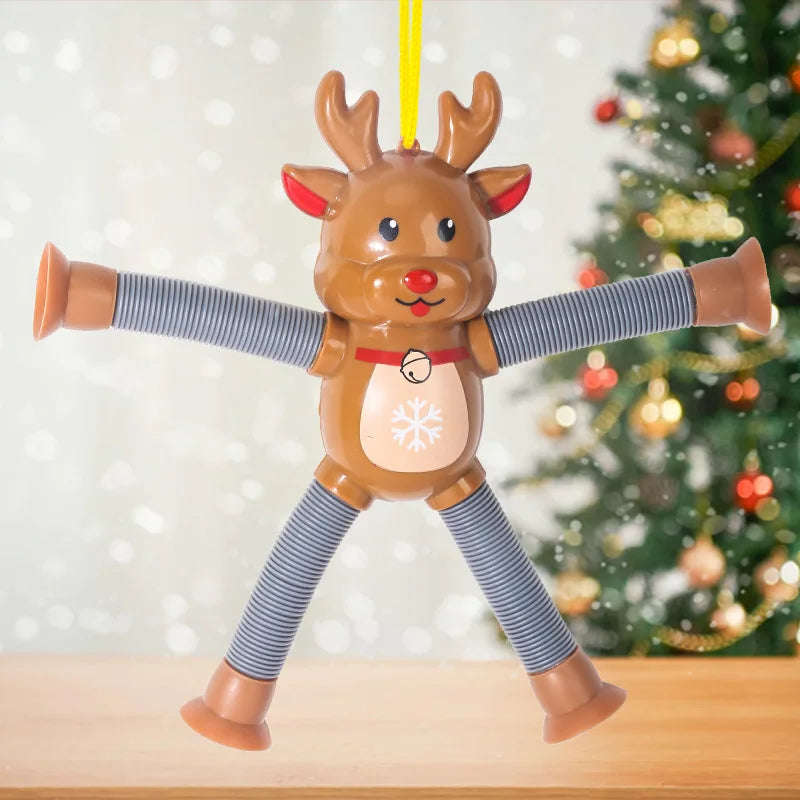 1/4pcs Santa Claus toys Retractable decompression toys Santa Claus/Snowman/Elk/Gingerbread  Perfect for Christmas Decoration
