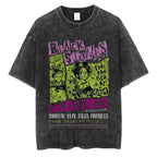 Japanese Anime Nana Osaki Print Vintage Washed Tshirt Harajuku Streetwear Graphic T-Shirt Summer Short Sleeve Cotton Tshirt