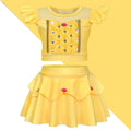 2025 Girls Two Piece Swimsuit Anna Elsa Belle Swimwear Princess Bodysuit Swimwear for Girls Childrens Bikini Beachwear Clothes