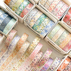 5 Rolls of Boxed Romantic Flower Handbook Tape, Cute DIY Fresh Decorative Washi Tape for Students, a Must-Have Gift for Students