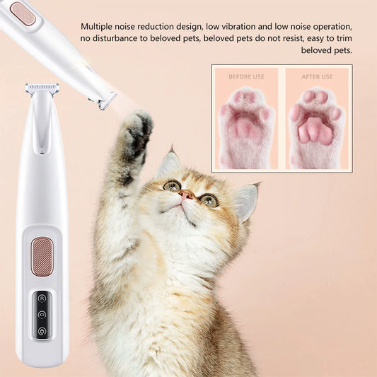 Portable Dog Paw Trimmer with Led Light Rechargeable Cordless Nail Grinder Shaver for Cats And Other Pets Nail Grooming Tools - WTN Essentials 