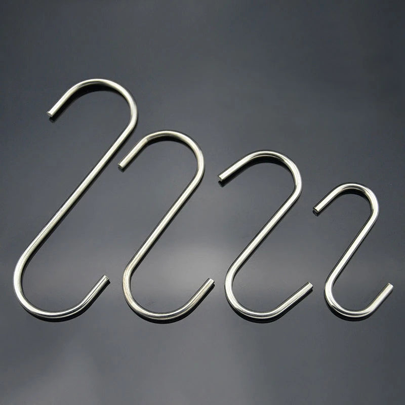 10 pcs Stainless steel S shaped hook Large hook S hook, multi purpose S shaped hook metal S-hook hook for kitchen and bathroom
