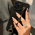 Black White Butterfly Chain Phone Case For iPhone 17 16 15 14 13 12 11 Pro Max 7 8 Plus 16E XR X XS SE Shockproof Silicone Cover