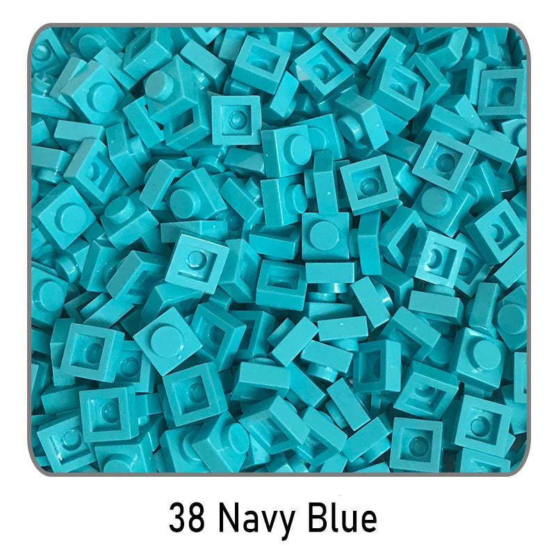 100Pcs DIY Bricks Parts 3024 1x1 Plate Educational Tech Construction Assmble Compatible Block Parts Toys for Child Kids