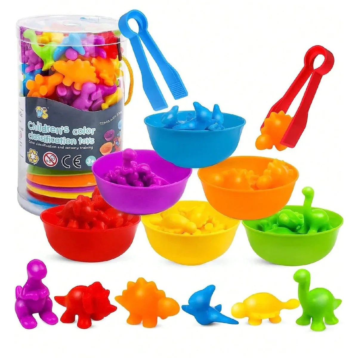 Children Counting and Sorting Toy with Pom Poms and Tweezers Set