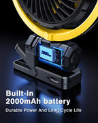 Hipacool Car Cooling Clamp Fan 2000mAh USB Rechargeable Fan Burshless Cooler 900° Rotatable Portable Cooling Tool Car Electronic