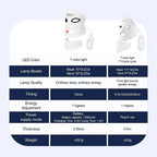 Silicone LED Mask Face With Neck 7 Colors LED Photon Red Light Infrared Therapy Flexible Facial Mask Repair Skin Wireless Use