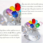 Colourful Rose Bouquet - For Anniversary, Mother's Day, Valentine's Day Crystal Rose Bouquet - Eternal Rose Decorative Gift