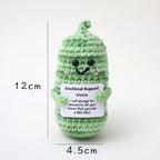 Positive Energy Duck Doll Hug Pocket Mini Handmade Plush Wool Knitting Dolls Funny Emotional Support Crochet Gift for Birthday