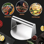 Heavy Duty Stainless Steel Smash Burger Press – BBQ Patty Smasher & Meat Press Tool