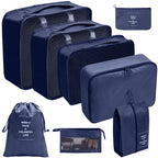 7/8/9/10-Pcs Travel Organizer Packing Cubes Set – Portable Luggage Storage Bags for Clothes, Shoes & Accessories