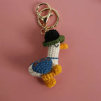 Cute Crochet Parrot Keychain Handmade Bird Bag Charm
