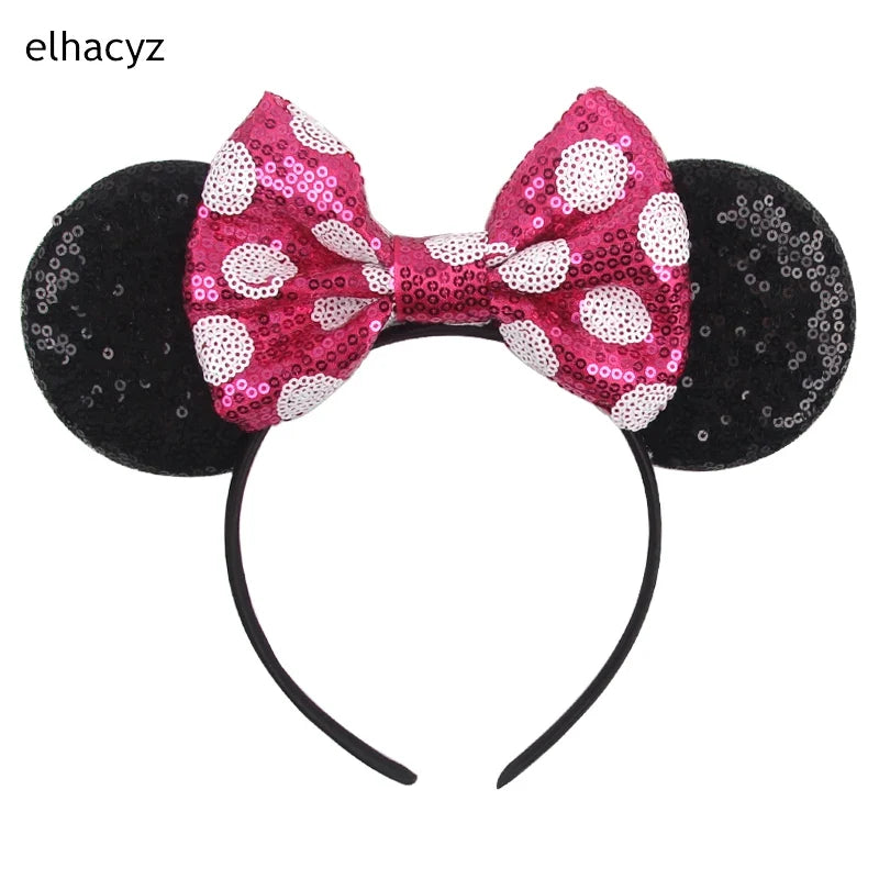 2026 Chic Embroidery Sequin Ears Headband Classical DOT Bow Hairband For Girls Women Party Head Wear Kids DIY Hair Accessories