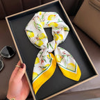 2025 New Fashion 70X70cmPrinted Women's Scarf Pashmina Silk Scarf Square Shawl Decorative Headband Neck Luxury Design Bandana