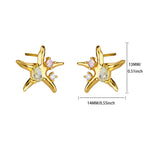 Vintage Summer Starfish Stainless Steel Stud Earrings For Women Simple Star Shell Earrings Stud Ocean Party Jewelry Gift 2025