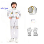 Halloween Astronaut Cosplay Costume Kids Boy Girl Jumpsuit Cartoon Space Party Spaceman Outfit White Spacesuit Bodysuit Clothing