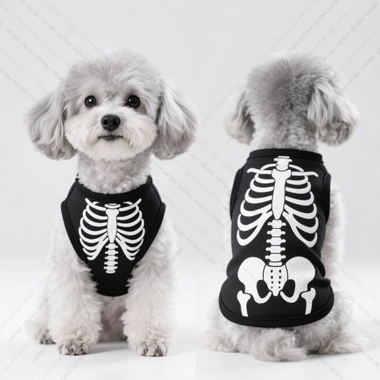 Halloween Dog Vest – Breathable Quick-Dry Skeletal Costume
