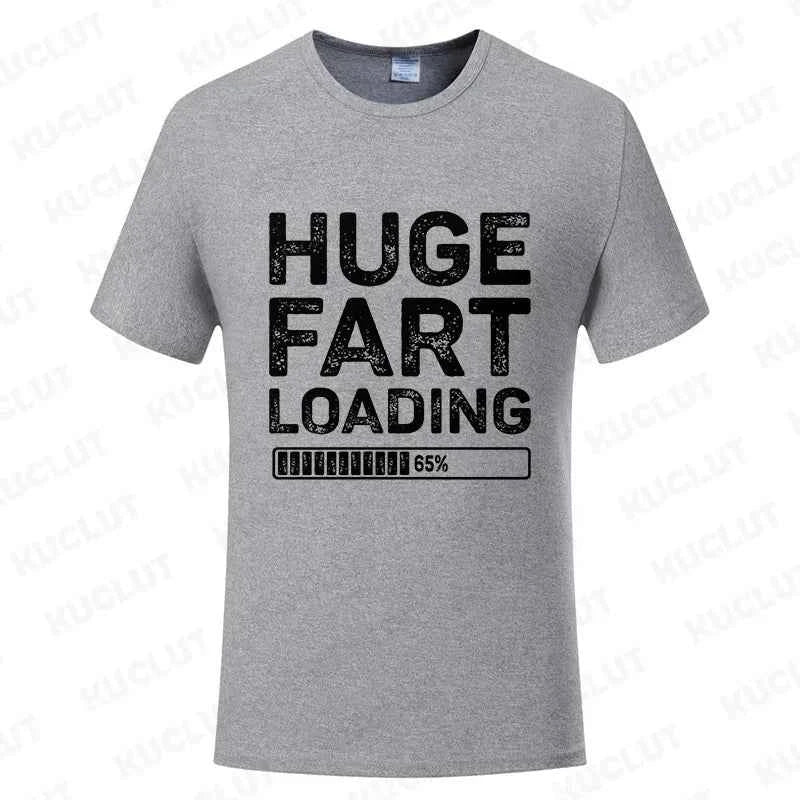 Huge Fart Loading Men's T-shirt Humor Tee Joke Gag Tshirt for Dad Gifts Guys Male Clothes Short Sleeve Tees Funny Graphic Tops