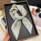 2025 New Fashion 70X70cm Women's Scarf Silk Paisley Print Scarf Square Shawl Decorative Headband Neck Luxury Design Bandana