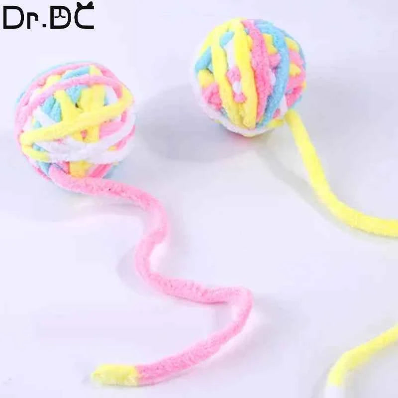 Dr.DC Pet cat toys are self entertaining chew and tease cats toy balls colored wool dog supplies fidget toy for cats accessories