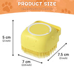 Dog Bathing Brush Pet Massage Brush Shampoo Dispenser Soft Silicone Brush Rubber Bristle for Dogs and Cats Shower Grooming Tool - WTN Essentials 