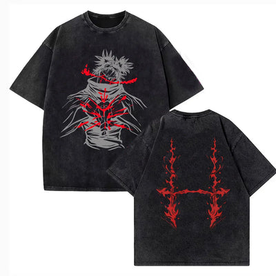 Vintage Washed Jujutsu Kaisen CHOSO T Shirt Women Men Anime Cotton T Shirt Summer Harajuku Street Men Tops Clothing