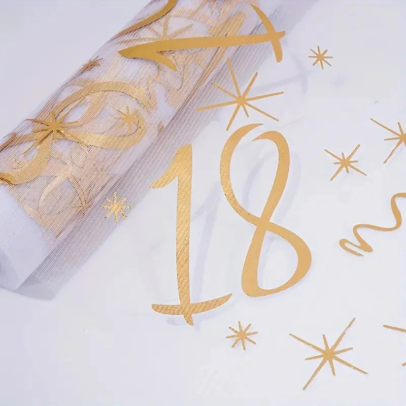 20th 30th 60th Birthday Table Runner Decor for 20 30 60 Birthday Table Party Supplies 3M Gold Table Runner Roll  Birthday Decor