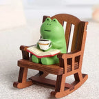 Japanese Resin Accessories Cute Mini Frog Rocking Chair For Room Office Car and Desktop Decoration