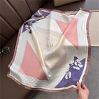 2025 Silk Shawl Print Headscarf Cat Hair Wrap Neckerchief Female Satin Square Scarf For Women Headband Foulard Hijab Bandana