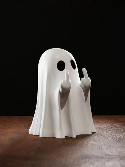 Middle Finger Ghost Statue – Funny Halloween Horror Decoration