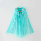 Girl Costume Children Elegant Dress Cape Kids Christmas Halloween Party Supply Girl Tulle Cloak Elsa Rapunzel Cosplay Accessory