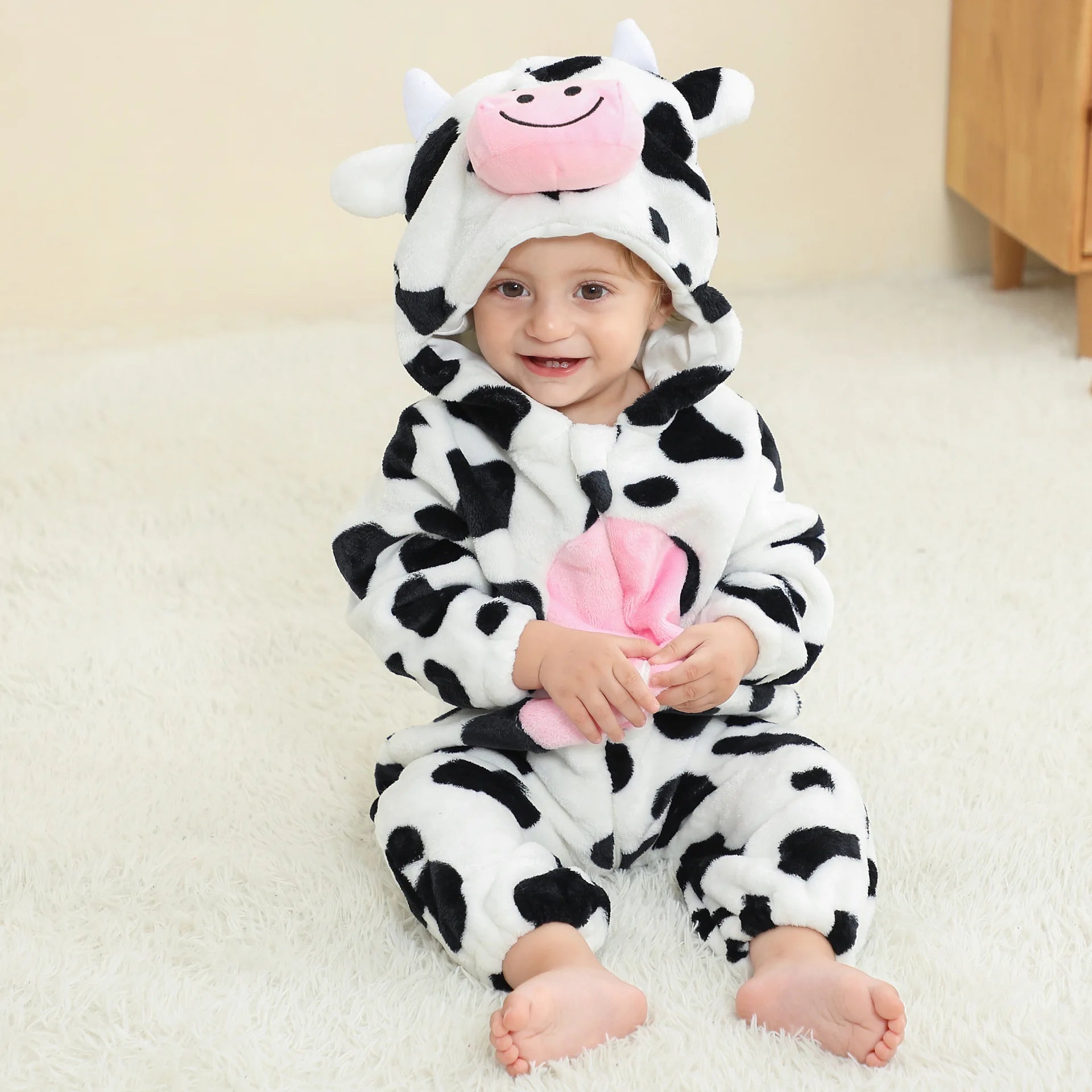 Winter Baby Rompers Baby Pijamas Panda Tiger Leopard Monkey Fox Animal Cartoon Hooded Jumpsuits Cosplay Costume Boys Girl Pajama