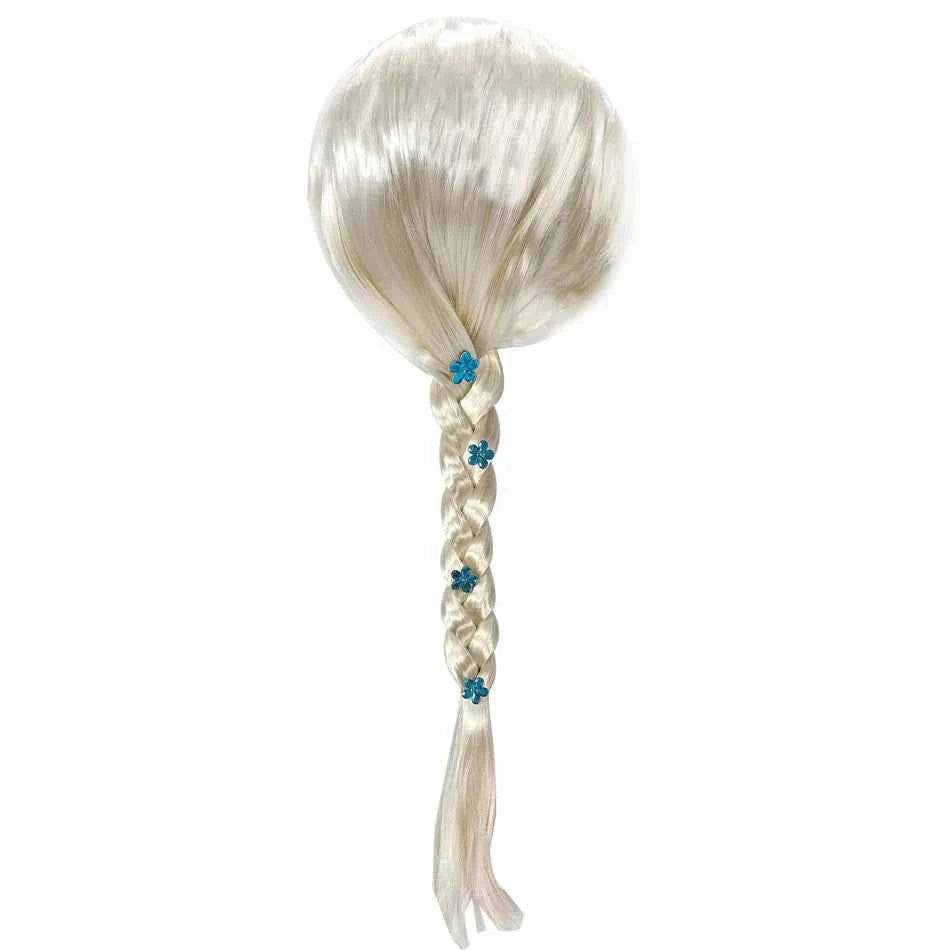 Girl Princess Elsa Anna Wig Kid Halloween Party Carnival Disguised Belle Wednesday Mermaid Rapunzel Aurora Snow White Ariel Hair