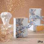 5Pcs Book Shape Gift Box Ith Ribbon Paperboard Candy Chocolate Present Packaging Box For Party, Wedding, Birthday Party gift box