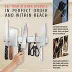 LMETJMA Professional Magnetic Knife Strip Stainless Steel Magnetic Knife Holder Rack Kitchen Knife Bar 30 40 50 cm JT333