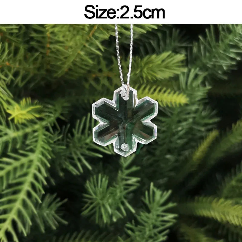 5pcs Christmas Home Decorations Crystal Acrylic Ornaments Snowflake Elk Xmas Tree Hanging Pendants Navidad 2026 New Year Gift