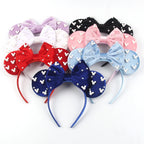 2026 Women 3.3" Velvet Mouse Ear Headband For Girls Soft Butterfly Knot Headband Halloween Party Christmas Hair Accessories