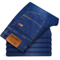 Men's Soft Straight Denim Pants 2025 Autumn Classic Business Black Biker Jeans Overalls Masculino Pantalone Hombre Mannen Homme
