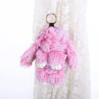 Fluffy Bunny Plush Keychain Cute Rabbit Bag Charm