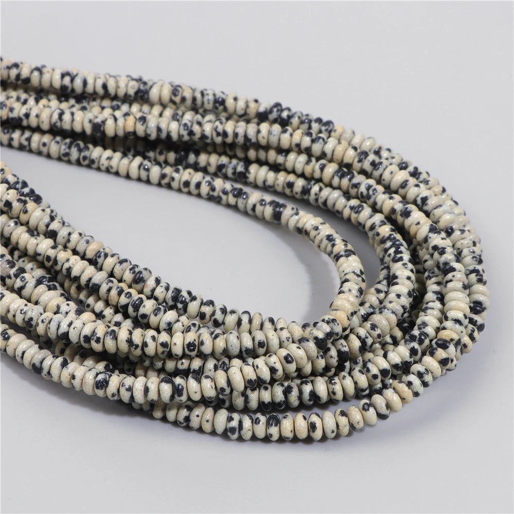 Natural Flat Round Stone Beads Abacus Shape Jaspers Quartzs Gems Beads For DIY Necklace Earrings Jewelry Making Accessori 2*4mm